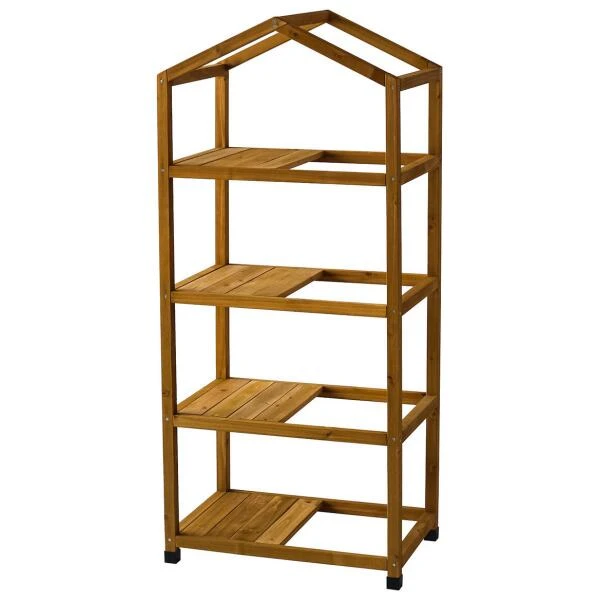 Vegtrug Kweekkas Met Houten Frame - 4 Rekken - Afbeelding 2