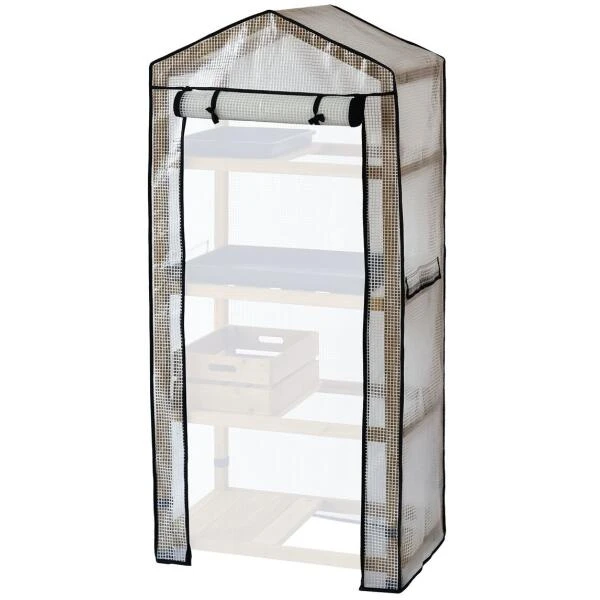 Vegtrug Kweekkas Met Houten Frame - 4 Rekken - Afbeelding 3