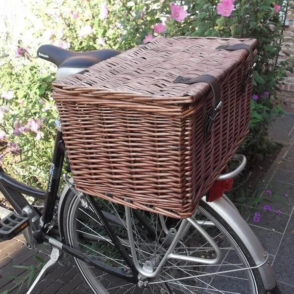 Wilgentenen Fietsmand - Bakkersmand 45 × 30 × 25 Cm - Afbeelding 2